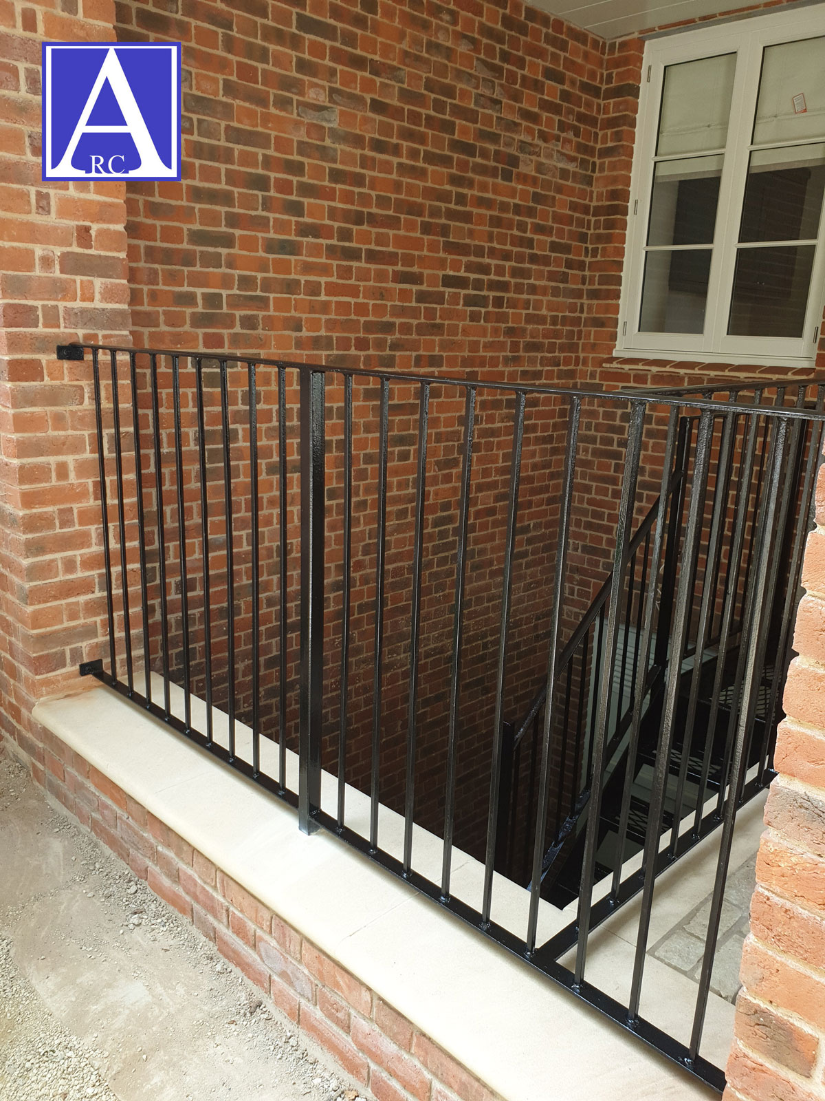 Steel Staircase & Light Well Railings For External Basement Access in ...